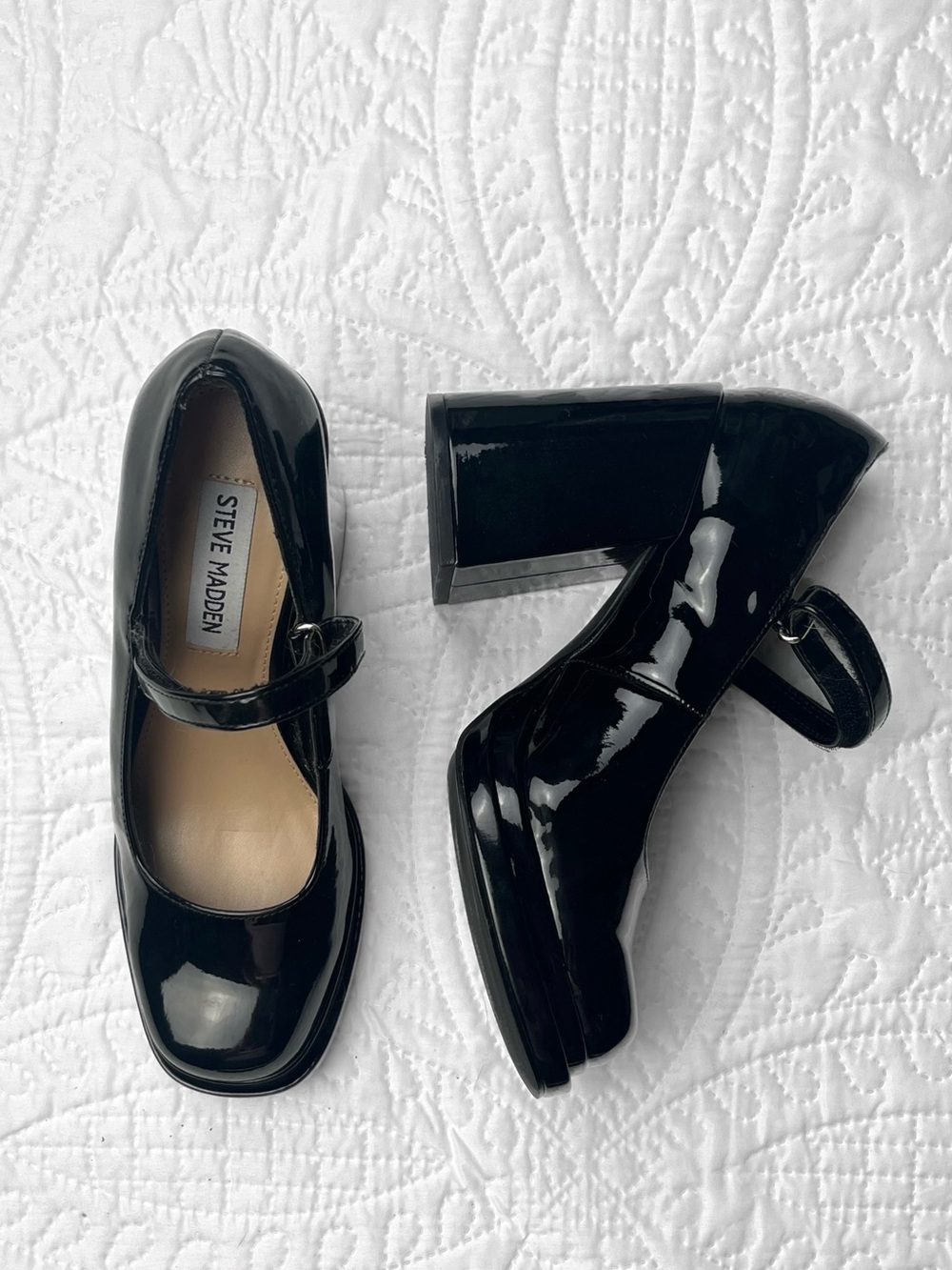 Steve Madden Black Platform Mary Jane Heels